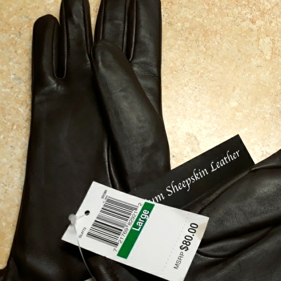 NWT, Leather gloves w/premium sheepskin - Picture 2 of 9